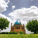 View of the Soltanieh Dome, the UNESCO World Heritage site, in a spring Iran tour.